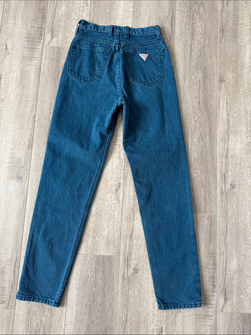 Vintage 90s Guess by Georges Marciano USA High Rise Mom Jeans Size 24 Teal Blue - Picture 3 of 7